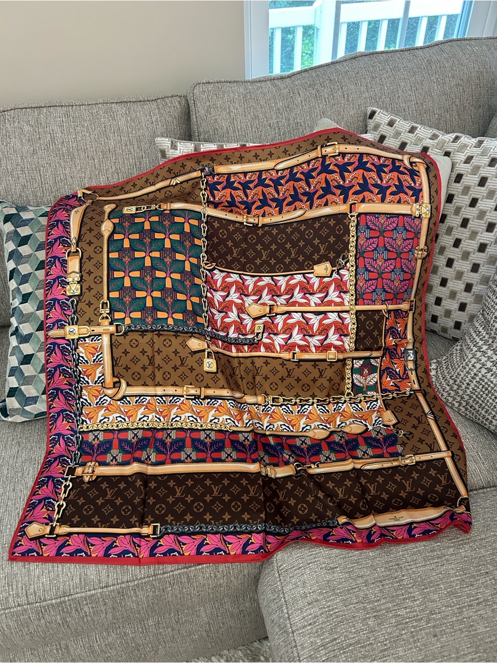 Luxury Brown Multicolor Patterned Throw Blanket